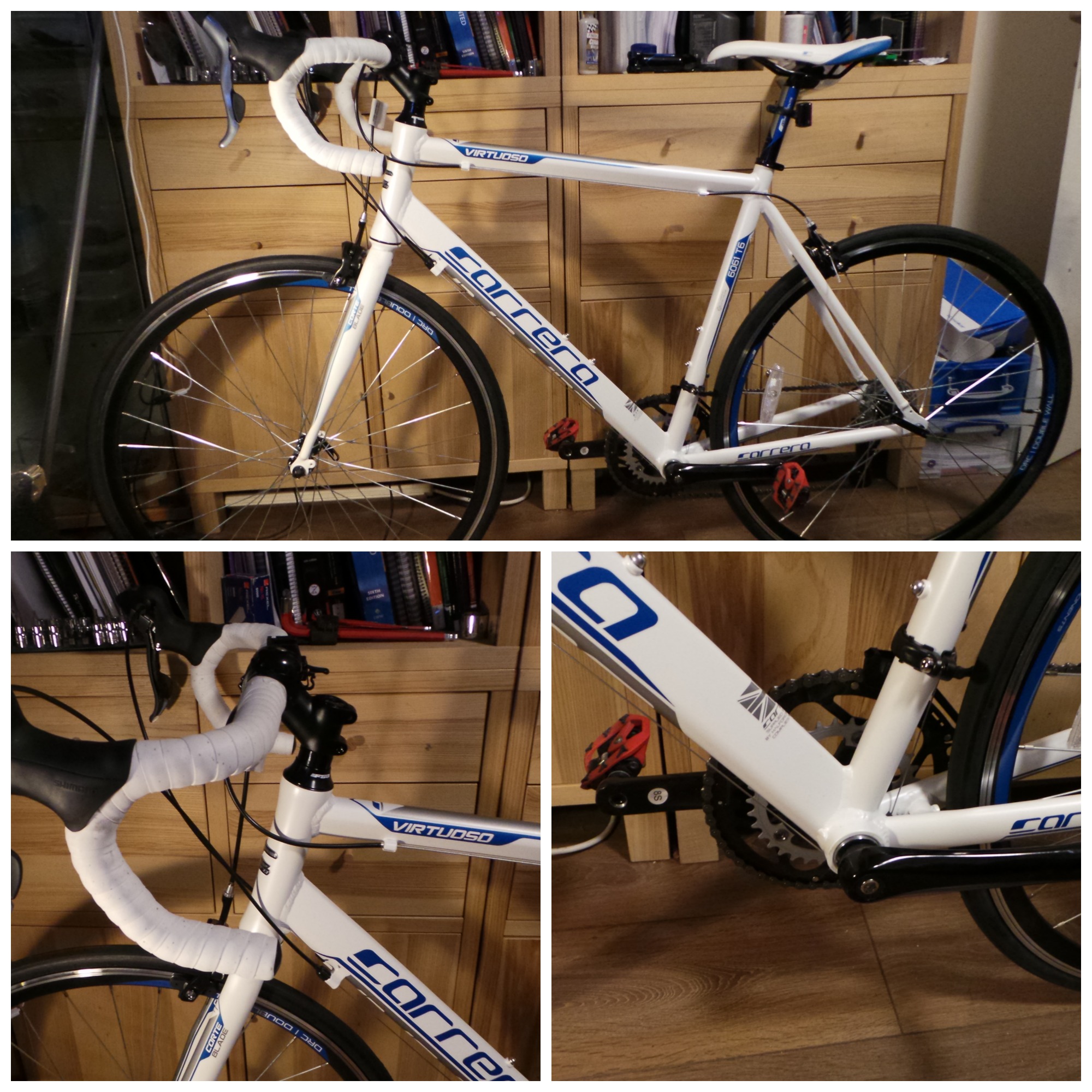 Carrera Virtuoso 35 degree stem and Time pedals