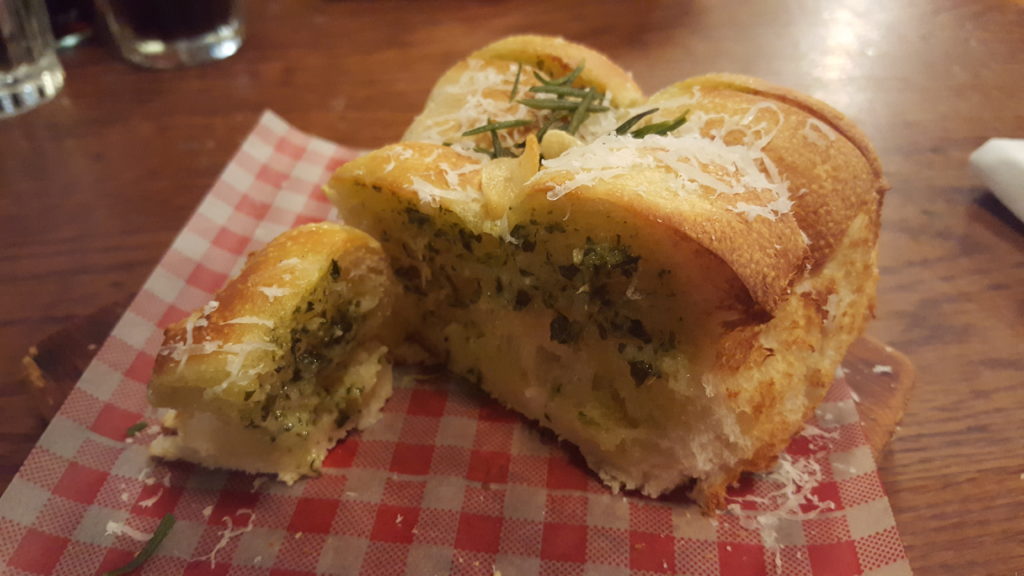 Garlic bread at Jamie's Italian in Bluewater