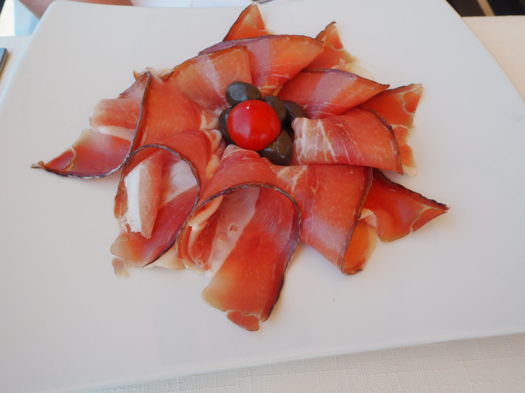 Traditional starter at restaurant Conte Perast