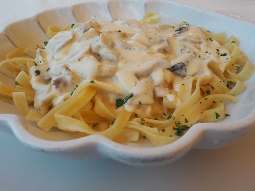 Veggie friendly pasta at restaurant Conte Perast