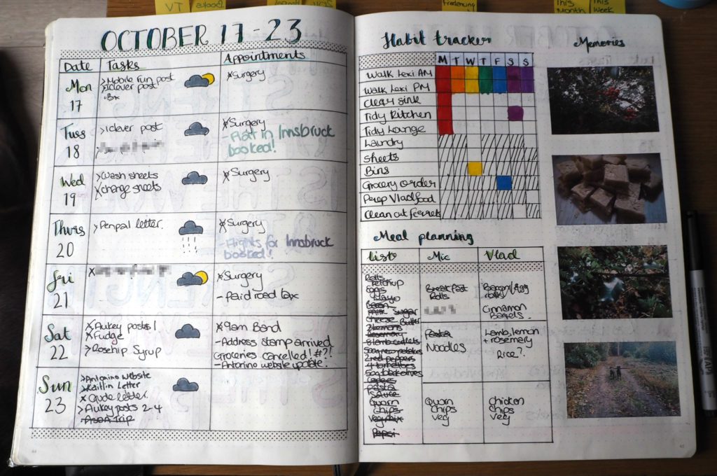 Bullet Journal Weekly Layout