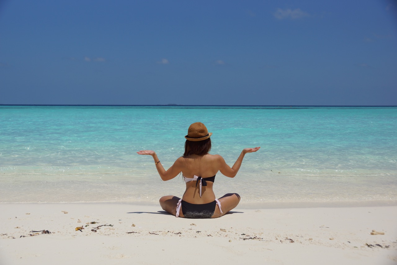 yoga on a beach